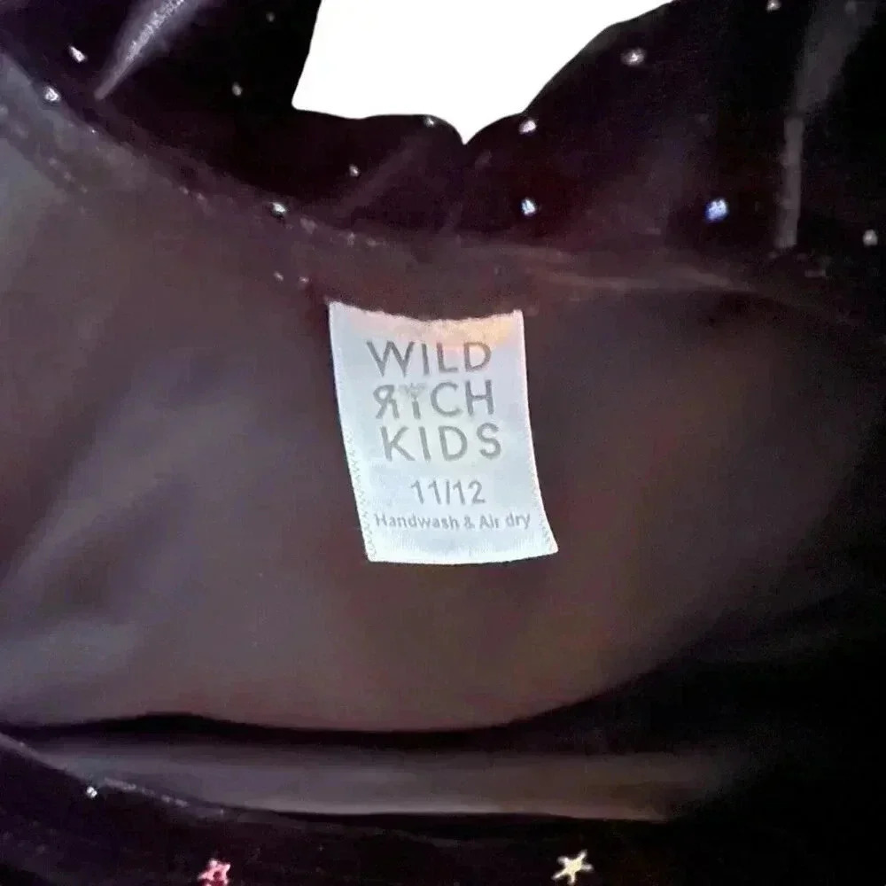 Wild Rich Kids dress twirl black velvet youth size 11/12 - Picture 8 of 8